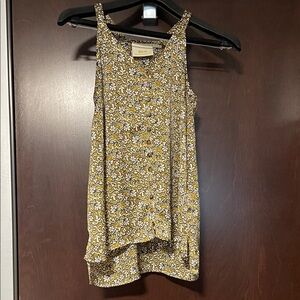 Anthropologie Maeve Satin Floral Tank